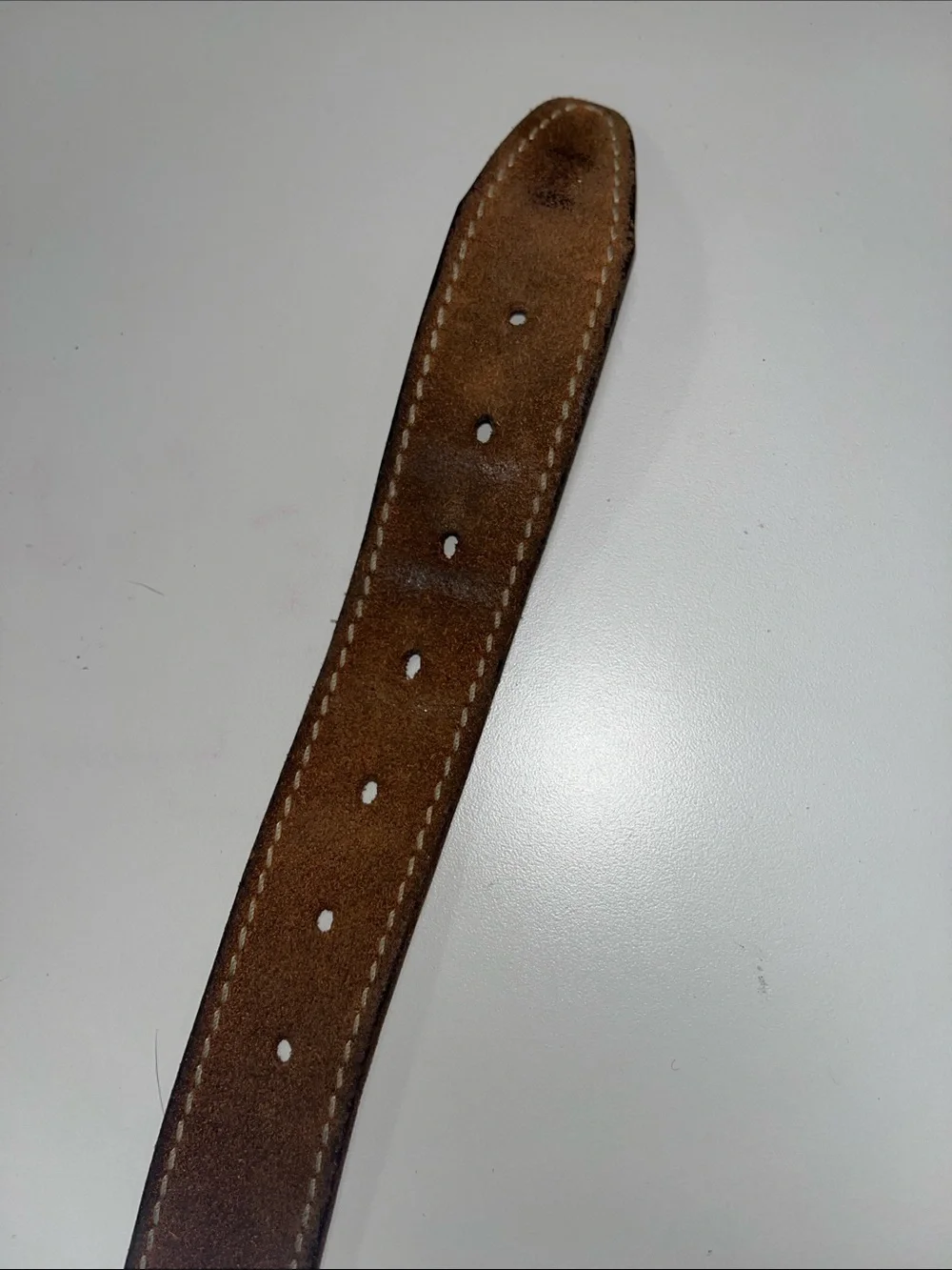 Men’s Source Unknown Brown Leather Belt with Silver Buckle size 38”